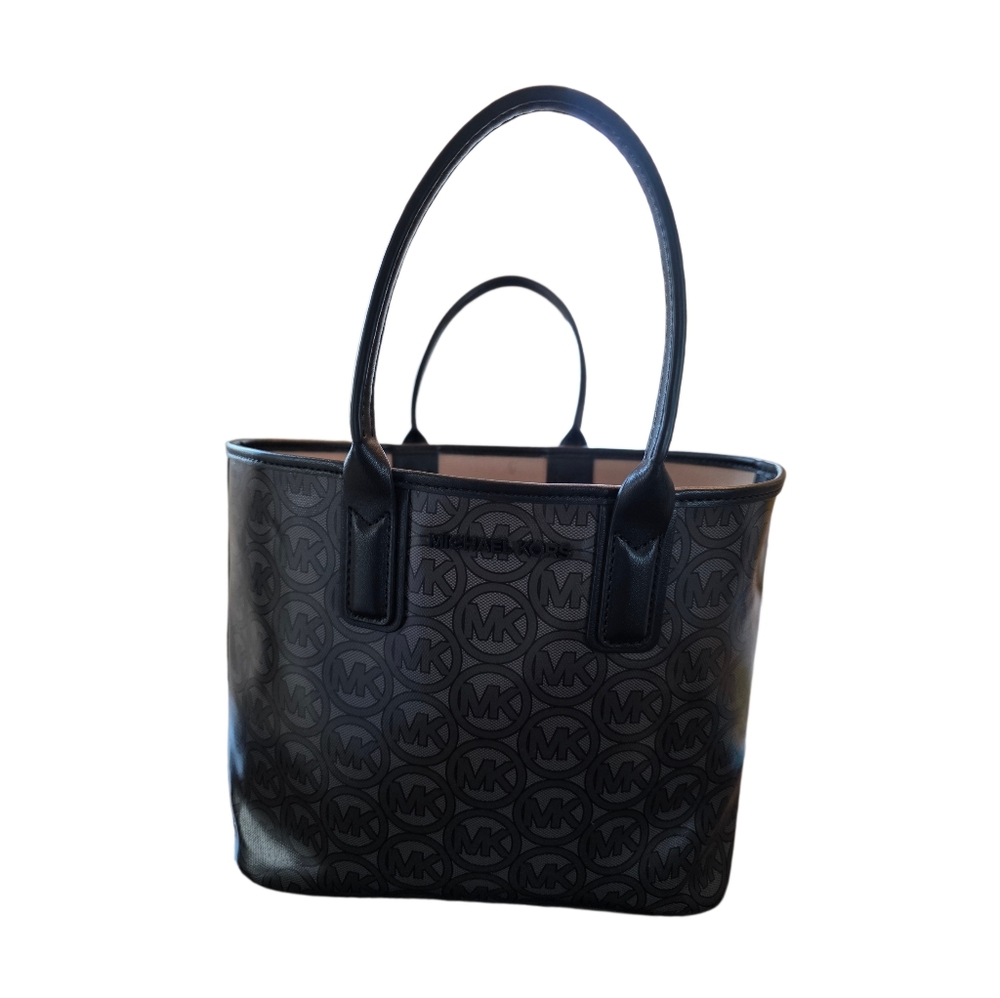 MICHAEL KORS Jodie Small Logo Set Tote Bag Black W-Matching Card Case Wallet NWT - Picture 5 of 10